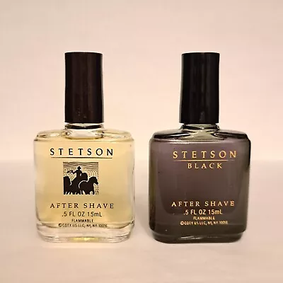 Vintage Coty STETSON After Shave MINI Travel Size Set Of 2 By 0.5 Oz 15 Ml • $22.50