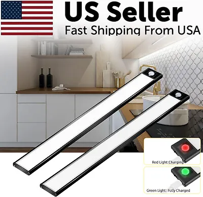 2 X LED Kitchen Under Cabinet Closet Shelf Lighting Strip Bar USB Light Lamp Kit • $13.15