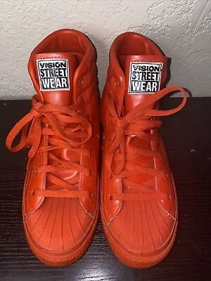 Vintage Street Wear Skateboarding Red High Cut Size 6 • $53.99