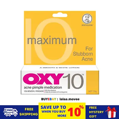 £30.34 • Buy 2 Box OXY 10 Maximum For Stubborn Acne Pimple Medication And Treatment 25g