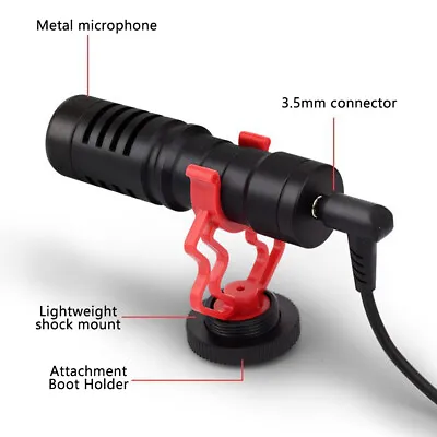 3.5mm Stereo Recording Interviews Microphone For DSLR Camera Video Recording • $18.19