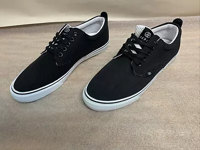 Radii 'The Jax' Black Canvas White Mesh Skater Sneakers Men's Size 9.5 • $24.99