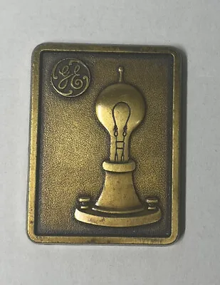 Vintage General Electric GE Lighting Thomas Edison Light Bulb Brass Paperweight • $7.99