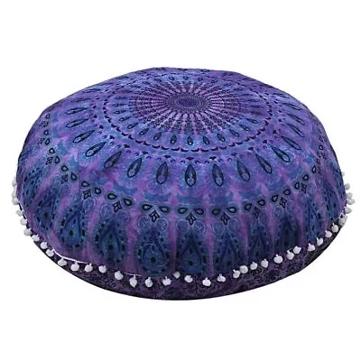 Cotton Large 32  Mandala Floor Pillow Cover Meditation Cushion Seating Blue 2 • $12.31