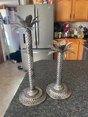 Metal Palm Tree Candlesticks • $20