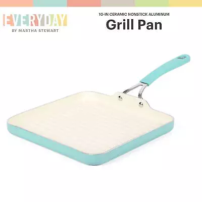 Martha Stewart Everyday Charlemont 10-inch Teal Aluminum Square Grill Pan • $24.74