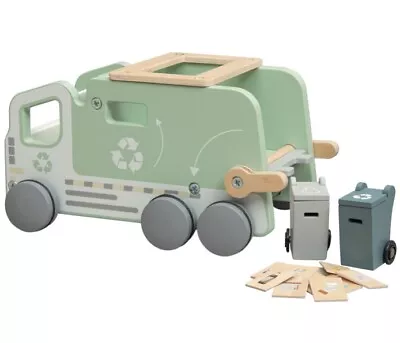 £24.26 • Buy PolarPlay Push Along Wooden Recycling Truck Toy