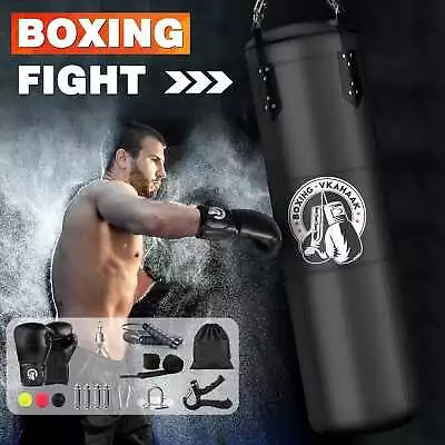 Heavy Boxing Punching Bag Training Gloves Speed Set Kicking MMA Workout Kick Bag • $55.99