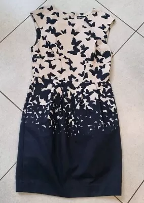 BNWT Warehouse Black Beige Butterfly Print Shift Dress Size 10 • £19.99