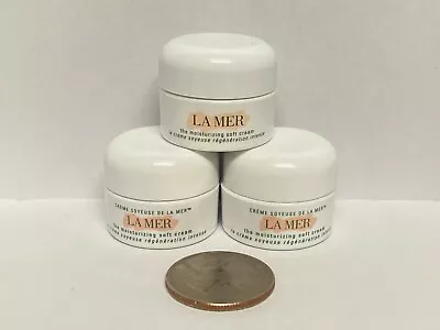 3 X La Mer Moisturizing Soft Cream TRAVEL SIZE  .12 Oz/3.5 Ml FRESH NEW  • $59.99