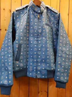 Rare Tisa Phenomenon MCM Leather Riders Jacket Men Blue Size S Limited Edition • $2000