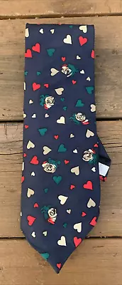 100% Silk JAZZ Mens Tie Blue Hearts Roses • $19.58