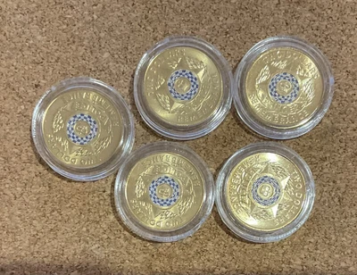 $30 • Buy 2019 2 Dollar Police Remembrance 5 Coins In Capsules UNC
