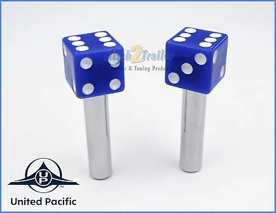 Blue / White Dice Door Lock Knobs Cars Trucks Hot Rod Rat Classic #10-32 Thread • $9.99