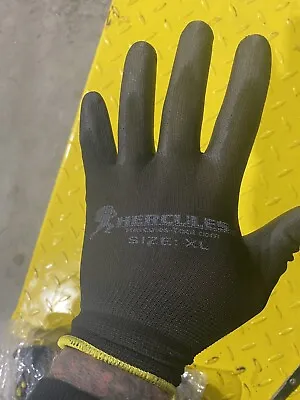 12 Pack Polyester Mechanics Gloves Dipped W/ Latex Light Weight HERCULES TOOL • $12.99