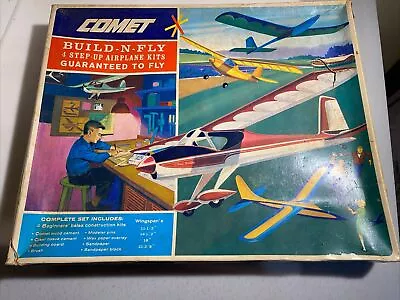 Vintage Comet Build-N-Fly Model Balsa Model Airplane Kits 2 Sealed- 4 Kits Total • $39.95