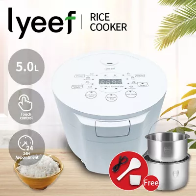 Lyeef Multi Function Electric Rice Cooker 5L Capacity Cook With Low Sugar Rice • $158.90