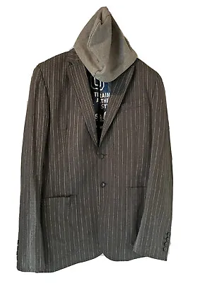 D&G Smart Casual Suit Jacket With Hood Grey Patterned Stylish Fashion Warm Hood • £22