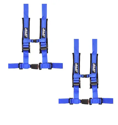 $199.98 • Buy PRP 4 Point 2  Harness Seat Belt Pair Automotive Style Latch Blue Yamaha UTV All