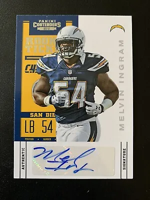 2012 Panini Contenders MELVIN INGRAM Rookie Ticket Variation Auto #166 CHARGERS • $6.99