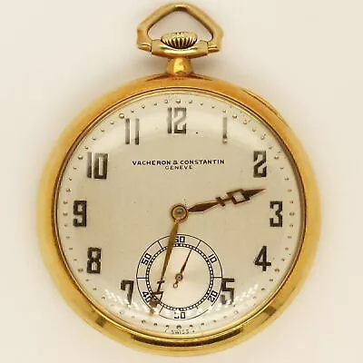 Vacheron & Constantin 18k Gold Open Face Swiss Pocket Watch  • $2000