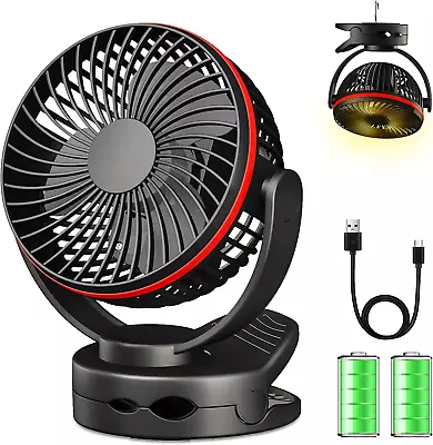 Clip On Fan - USB Desk Table Fan: Battery Operated Ultra Quiet 4-Speed Portable • £26.77