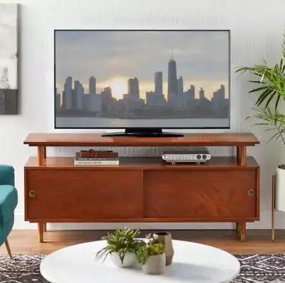 Mid-Century Modern Wood TV Stand Center Console Media Entertainment Home Cabinet • $287.83