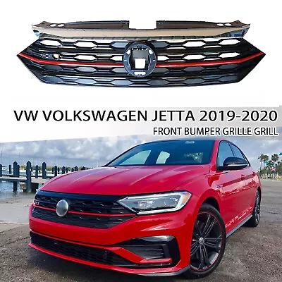 For VW Volkswagen Jetta GLI 2019 2020 2021 Chrome Front Grille Red Trim Grill • $73.99