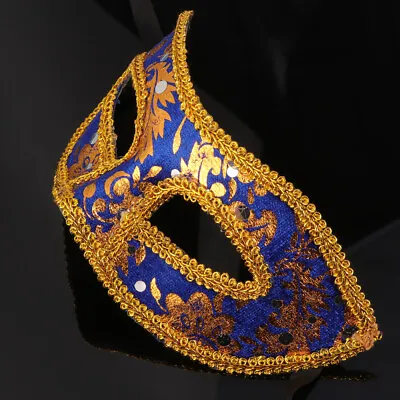  Mens Masquerade Mask Costume Prom Party Half Face Lace Halloween Ball L L • £6.44