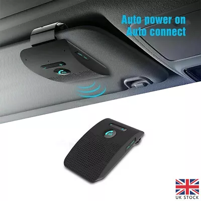 Bluetooth Hands-Free Sun Visor Wireless Phone Speaker Kit Car Speakerphone UK • £11.88