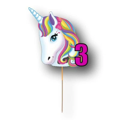 $12.95 • Buy Unicorn Cake Topper Personalised Kids Party Decoration Image Cut Card Horse