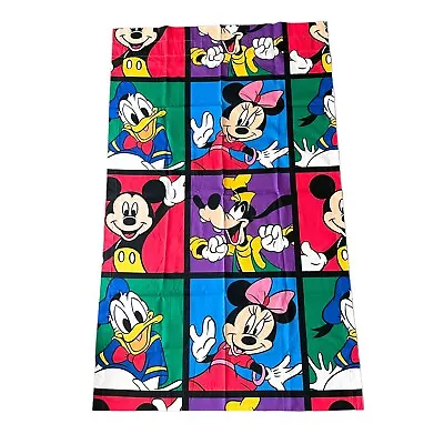 £35.55 • Buy Lot Of 2 Vintage Disney Mickey Mouse Donald Minnie Curtain Panels Fabric