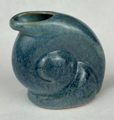 Vintage Frankoma Pottery Miniature Snail Vase Blue Tone • $37