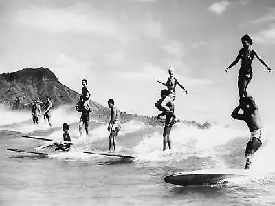VINTAGE SURFING Photo  Black & White Surf Photo Vintage Surfing Poster Surf • $23.99