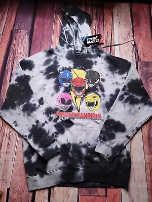 Mighty Morphin Power Rangers Tie Dye Hoodie Hooded Sweatshirt Mens L Bandai • $44.99