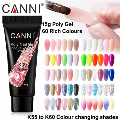 CANNI 15ml Poly Gel UV LED Soak Off Nail Extension Builder False Nails • £3.99
