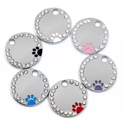 £3.19 • Buy Personalised Engraving Dog ID Cat ID Name Bling Tag Puppy Pet ID Tags 6 Colours