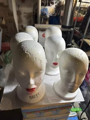 STYROFOAM FOAM MANNEQUIN WIG HEAD DISPLAY HAT CAP WIG HOLDER Lot Of 6 • $0.99