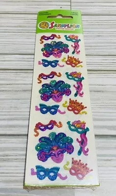 Vintage Sandylion Prismatic Mardi Gras Mask Sticker Sheet Sealed Carnival Parade • $24.76