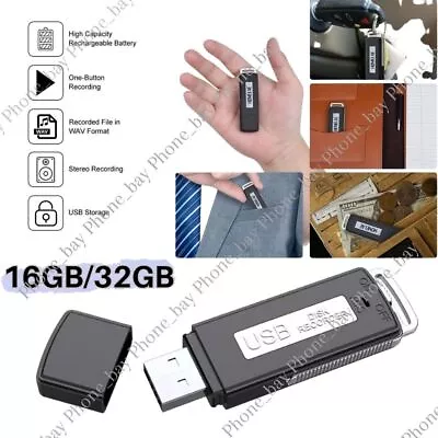 BUG USB Voice Activated Recorder Digital Mini Audio Listening Device Dictaphone • $14.51