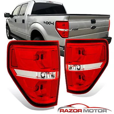 2009-2014 Ford F150 Pickup Red OE Style Replacement Brake Tail Lights Pair • $106.99