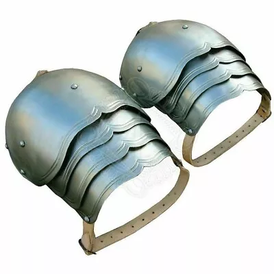 Medieval Pair Of Pauldrons Standa Larp Sca Gothic Steel Shoulder Armor Christmas • $65