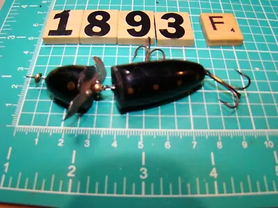 V1893 F Unbranded Rotating Head Surface Black W Gold Dots Fishing Lure • $18.95