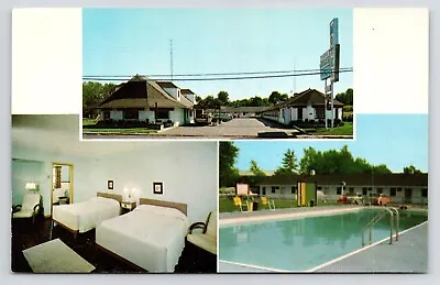 C1950s~Massillon Ohio~Mills Motel~Swimming Pool~Stark County~VTG OH Postcard • $8