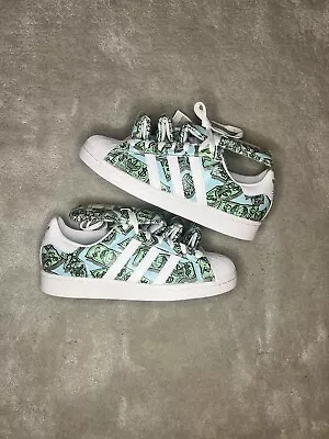 Adidas Jeremy Scott Money Superstar Shell Toe Shoes Size 8 Green HP6596 • $69.99