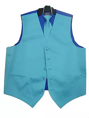 Mens Dress Vest With Neck Tie Set 12Colors All Sizes  • $19.99