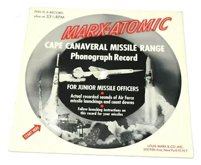 Vintage Marx Atomic Cape Canaveral Missile Range Flexi Record 33 1/3 RPM Rare • $89.91