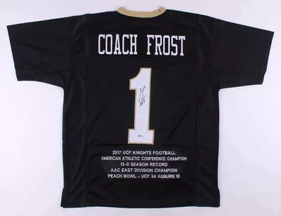 Scott Frost Signed Career Highlight Stat Jersey Beckett COA UCF Golden Knights • $179.99