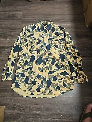 $23.99 • Buy Vintage Sportsman Shirt Size Large Chamois Duck Camo Flannel Shirt Cotton (AD5)