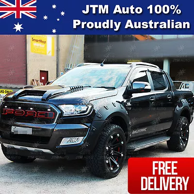 To Suit Ford Ranger PX2 Wrinkle Matt Black Fender Flares Wheel Arch 2015-2018 • $314.10